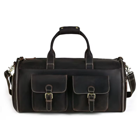 Foldable Leather Duffle Bag | KAPRUN