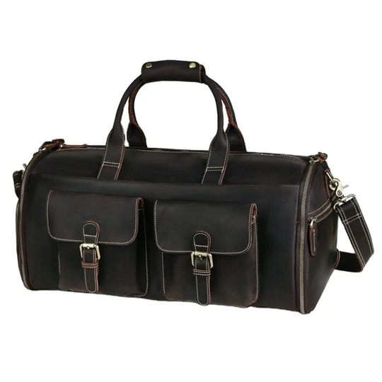 Foldable Leather Duffle Bag | KAPRUN