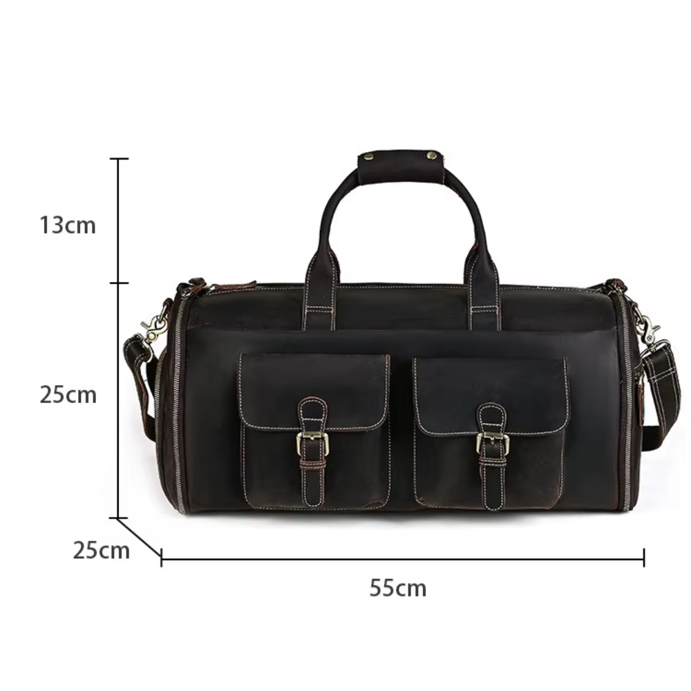 Foldable Leather Duffle Bag | KAPRUN