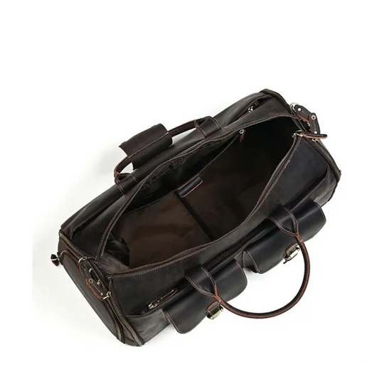 Foldable Leather Duffle Bag | KAPRUN